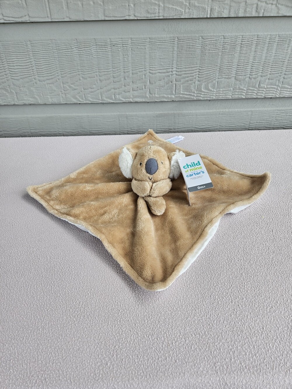 Carters Child of Mine Koala Bear Baby Security Blanket Lovey Tan Brown Satin